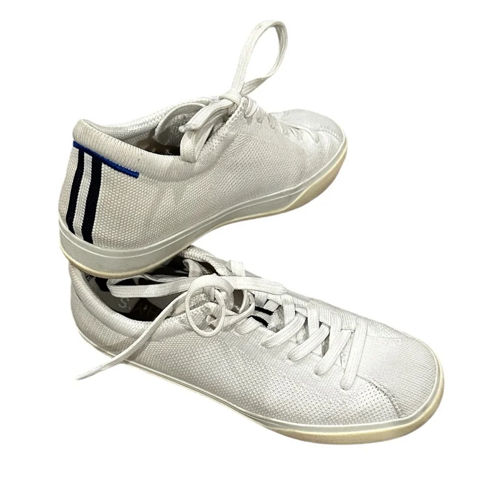 Rothy’s Lace up White Sneakers Shoes Washable Sustainable Comfort 6.5